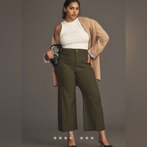 SOLD! 💥 ANTHROPOLOGIE Colette Cropped Pants khaki green Size 16W